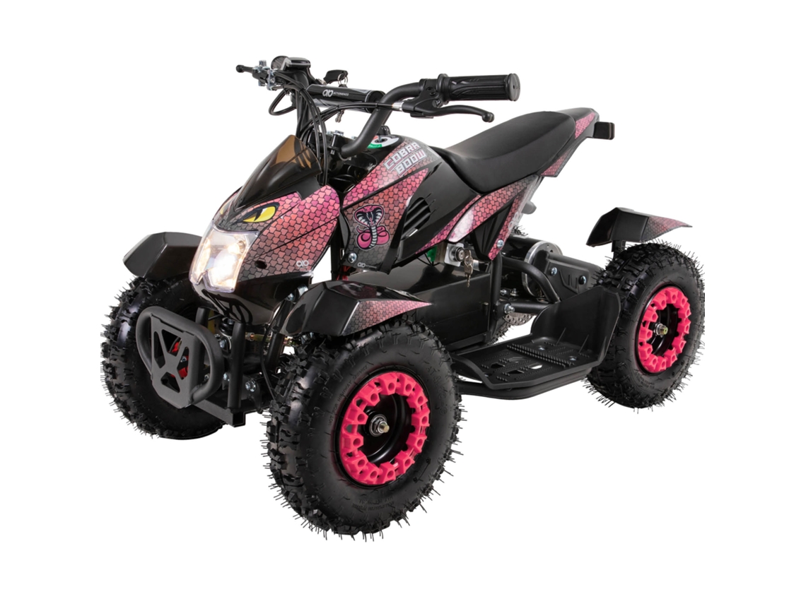 Quad Eléctrico Infantil Cobra, 800 Vatios, Hasta 24 Km/h, Apto A Partir De 8 Años, Suspensión, 3 Baterías De 12 V, Frenos De Disco.