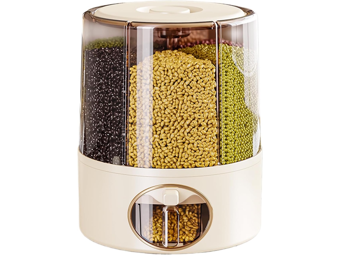 Contenedor giratorio para arroz, apto para uso alimentario, a prueba de insectos, Gokoco giratorio