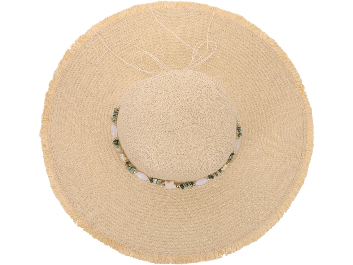 Sombrero De Paja Beige Para Mujer Con Ala Ancha Y Protección Uv Transpirable Para La Playa Y