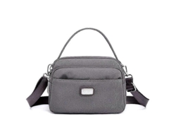 Bolso bandolera informal para mujer, de gran capacidad y multicompartimentos, color gris Lalamoli