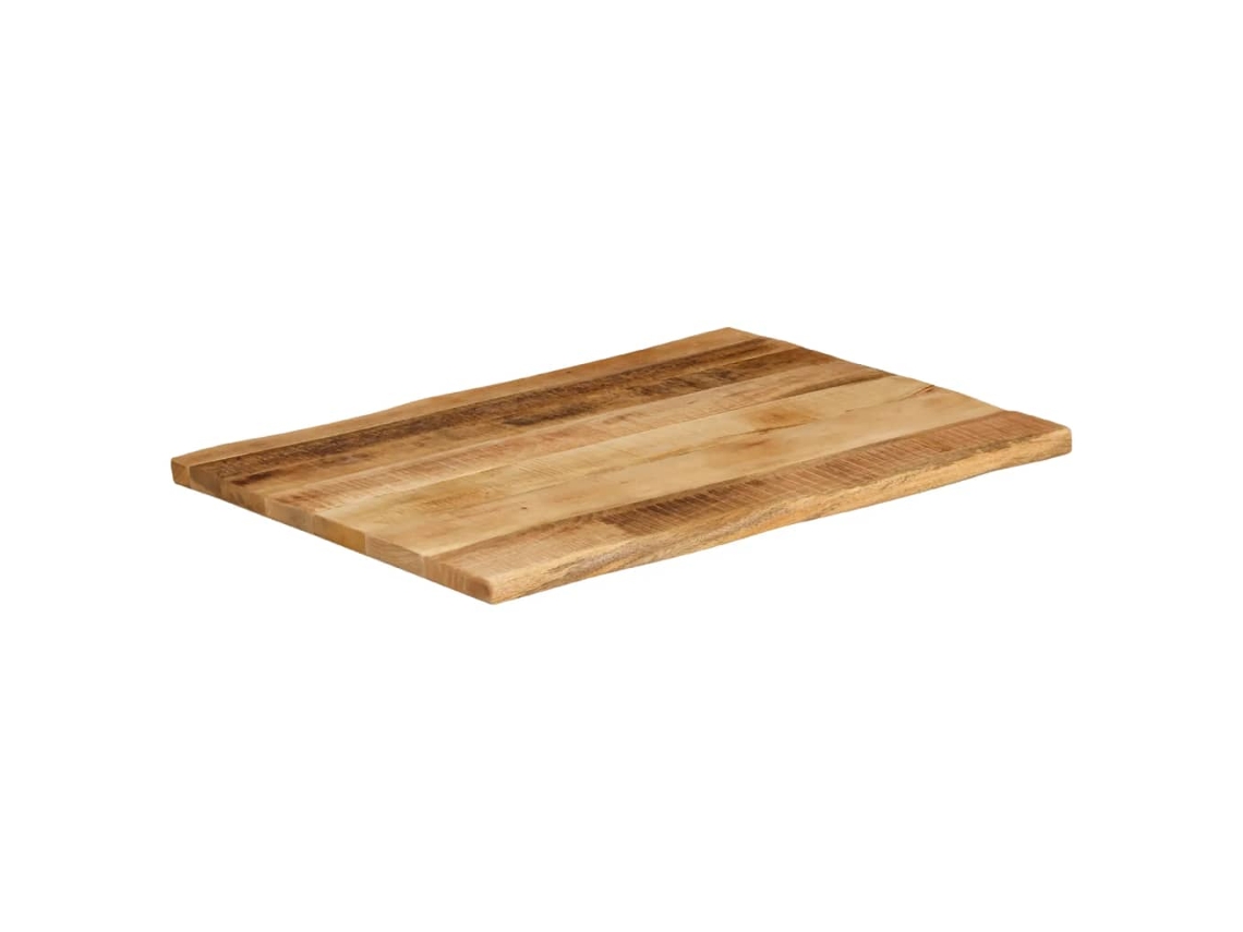 Tablero De Mesa | Superficie De Mesa | Tablero De Escritorio Borde Natural Madera Maciza Mango 80x60x3,8 Cm Wsd58561