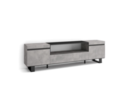 Mueble de TV SKRAUT HOME para TVs hasta 80'' (Gris - Melamina - 200x35x57 cm)