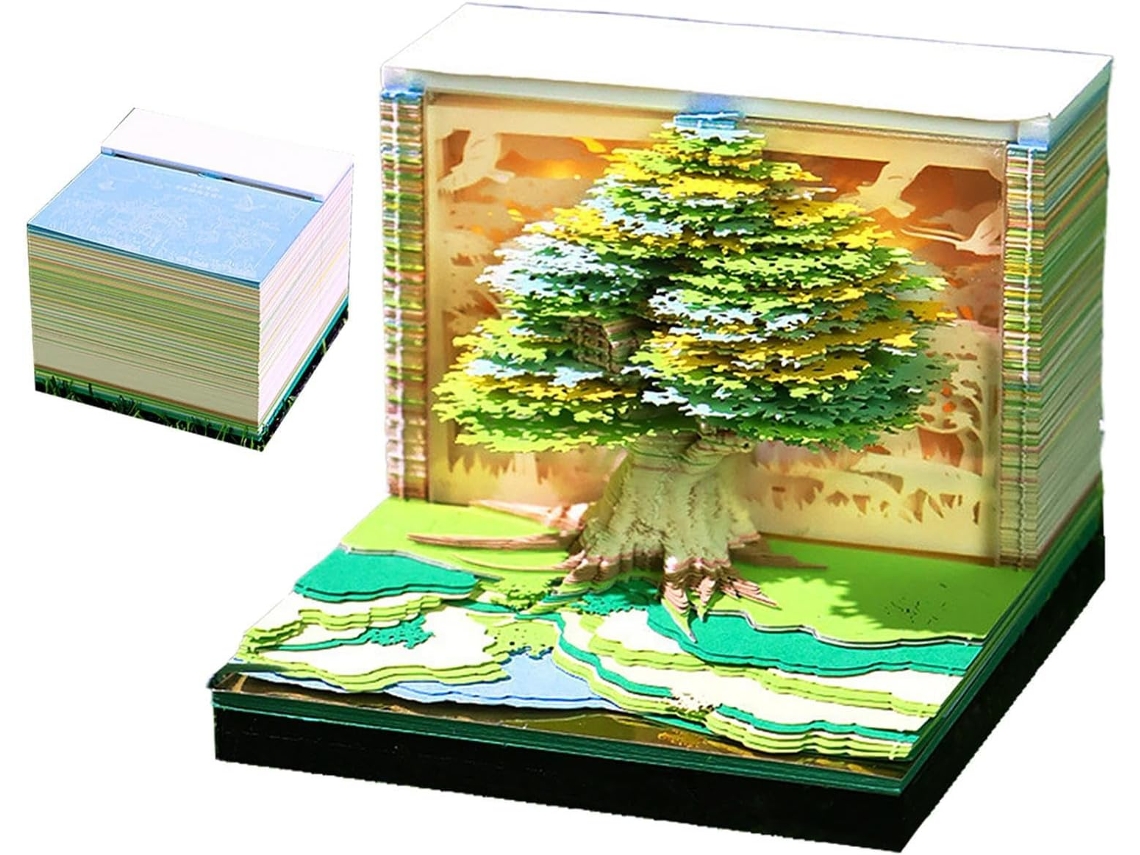 Calendario Con Forma De Reloj, Con Escultura 3d 2026, Diseño De Casa En El Árbol Con Río, Bosque