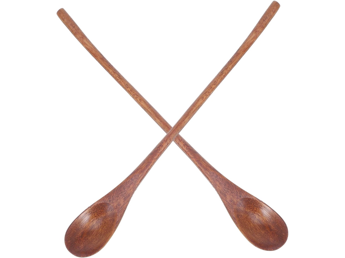 2 Piezas, Pp, 2 Cucharas De Madera Con Mango, Cucharas Multifuncionales Para Jarabes Y Condimentos.