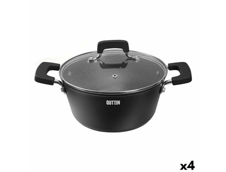 Cacerola con Tapa de Cristal QUTTIN Grand Chef 3 mm (4 Unidades)