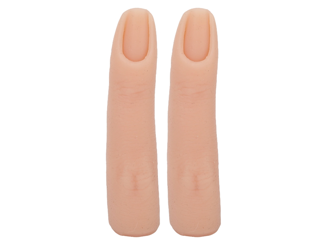 Modelo de dedo de silicona flexible para entrenamiento de uñas y tatuajes, 2 piezas Color Piel