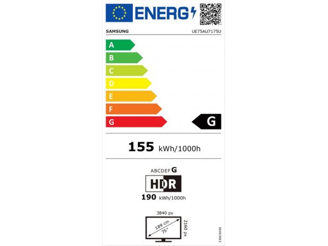 Samsung Ue75au7175 Smart Tv 2021 TV SAMSUNG UE75AU7175 (LED - 75'' - 189 cm - 4K Ultra HD - Smart TV)
