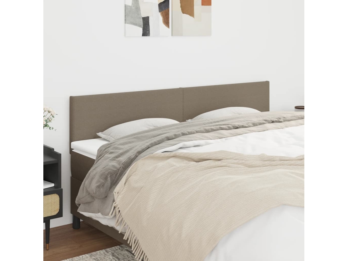 Cabeceros 2 Unidades Tela Gris Taupe 80x5x78/88 Cm