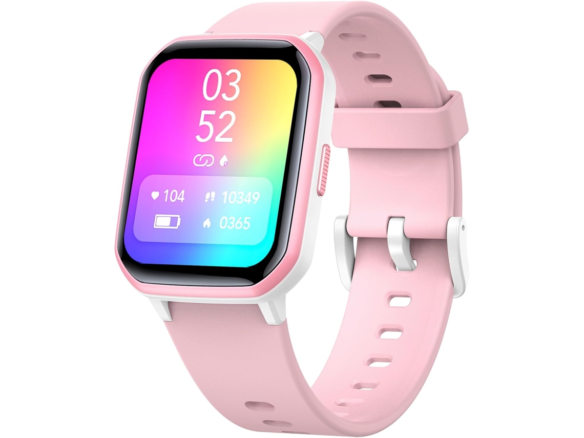 Smartwatch Infantil Rosa 1,5 Pul Esfera Diy Monitor Latidos Sueño 19 Modos Calorías Ip68 Para 6+