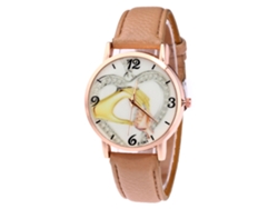 Reloj De Cuarzo Analógico Para Mujer Con Correa De Pu Zhoulianfa Regalo Joyería (café Claro)