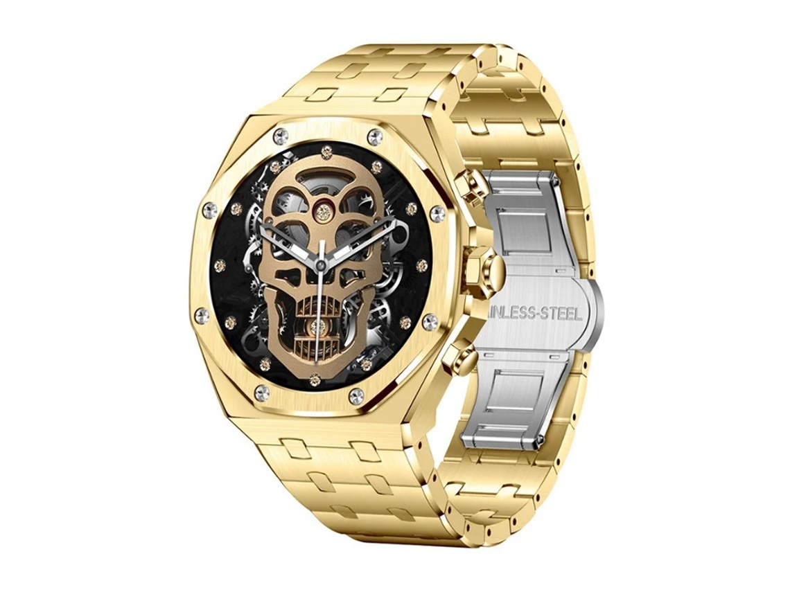 Reloj inteligente empresarial con llamadas Bluetooth, pantalla grande, monitorización de oxígeno en sangre, sueño y salud, dorado, Yizhood