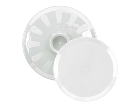 PLASTIC FORTE - Juego de 2 Tapas Gira Tortillas en Plástico con Agarre Central. Blanco