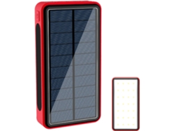 Batería solar externa | Cargador solar portátil de 20000 mAh con lámpara LED para Gokoco
