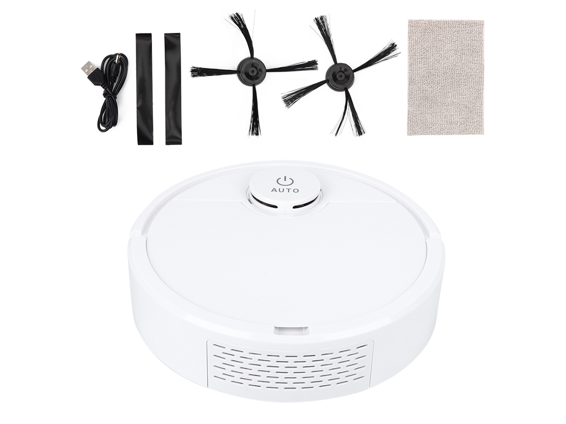 Aspiradora robótica inteligente para el hogar con pantalla táctil, USB y carga automática