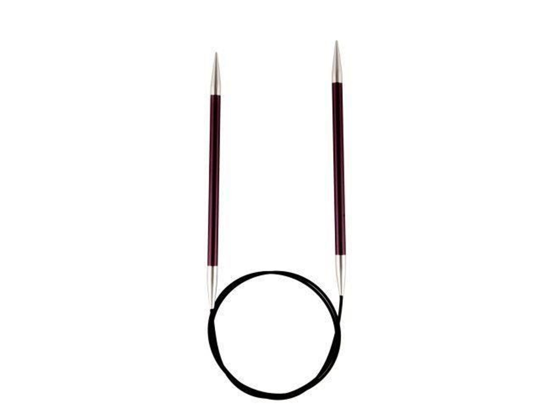 Agujas circulares fijas de aluminio Knit Pro de 120 cm x 6 mm Zing Purple Kp47193 Knitpro