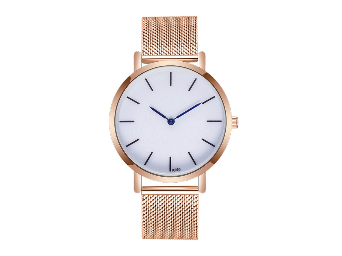Reloj Hombre De Negocios Simple De Moda Resistente Al Agua Con Correa De Acero Oro Rosa Zhoulianfa