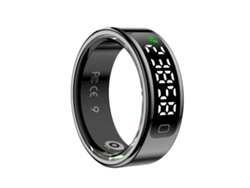 Anillo inteligente con pantalla, monitor de sueño y estrés, etc. Incluye estuche de carga. Mdug (negro, talla 8)