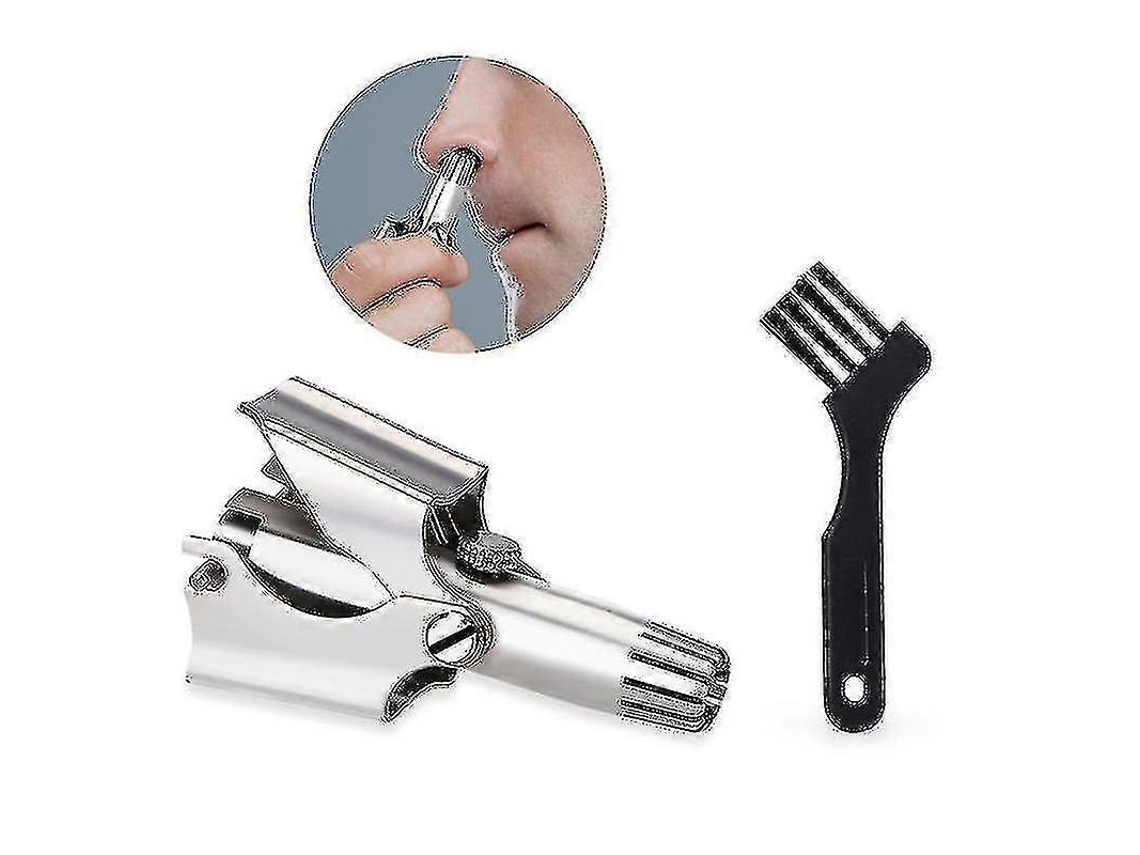 Recortadora manual de vello nasal de acero inoxidable para hombres, limpiadora de vello nasal.