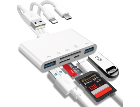 Adaptador De Tarjeta De Memoria SD Usb Otg Elektor 5 En 1 Para Iphone/Ipad Usb C Y Dispositivos Usb a MAOYI