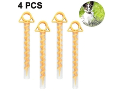 Anclaje espiral de plástico 2026 para camping, mascotas, tiendas de campaña y toldos, 4 piezas de 29 cm, amarillo y verde.
