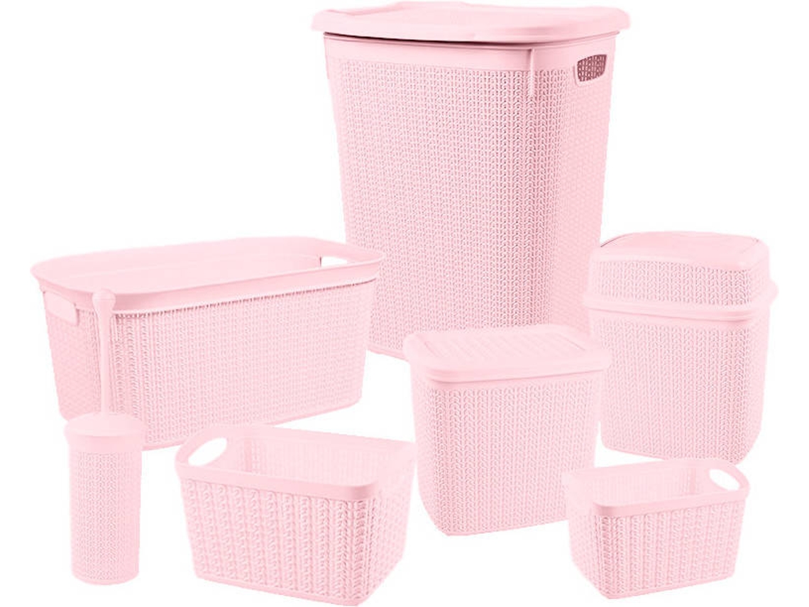 Kit 7h CASA 7 Piezas Baño Rosa