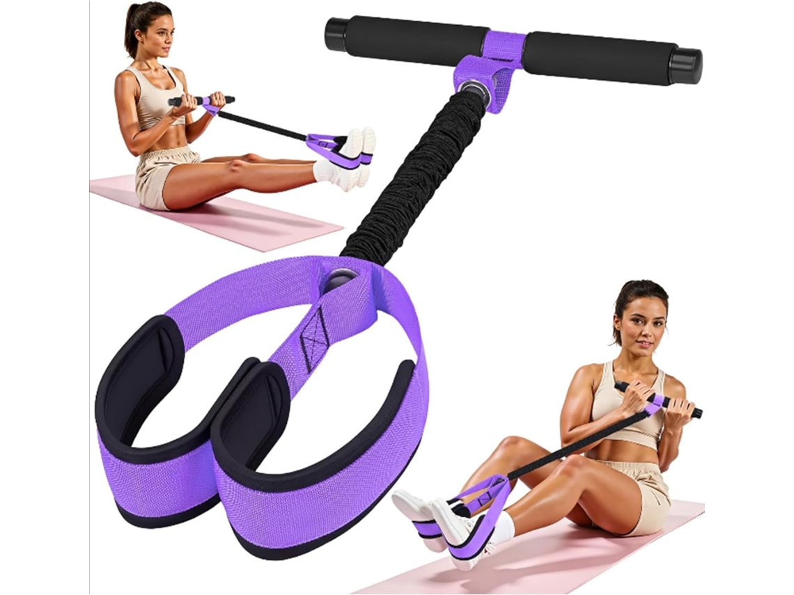 Banda De Resistencia Multifuncional Con Asa Y Pedal, Equipo De Entrenamiento De Fuerza Para Todo El Cuerpo (25 Kg/morado) Gertiz