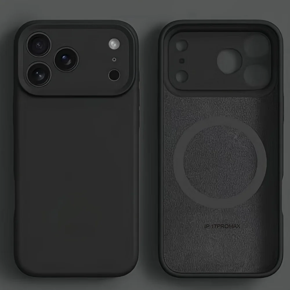 (iphone 17 Pro Max Negro) Funda Magnética De Silicona Líquida Para Teléfono, Compatible Con Carga Inalámbrica Magsafe