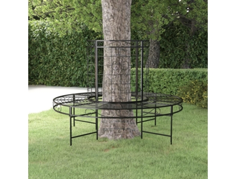 Banco de jardín VIDAXL Negro Acero (137x137x100 cm)