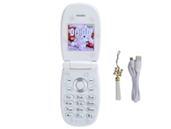 Mini Teléfono Plegable Para Niños, Doble Sim, Doble Modo De Espera Con Reproductor De Mp3, Pantalla De 1,44 Pulgadas, Blanco.