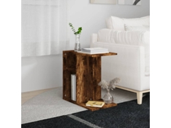 Mesa Auxiliar Madera Contrachapada Roble Ahumado 50x30x50 Cm