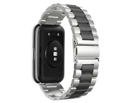 Correa Acero Inoxidável Adaptable Gris y Negro para Huawei Watch Fit 2