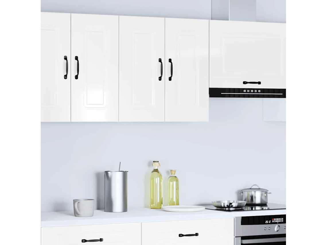 Armario De Pared De Cocina | Mueble De Cocina Kalmar Blanca De Alto Brillo