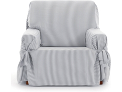 Funda de Sillón EYSA Calma con Lazos (110 x 70 x 120 cm - Algodón y Poliéster - Gris claro)