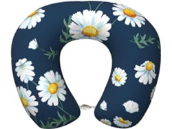 Almohada Viaje Daisy Espuma Viscoelástica Poliéster, Soporte Relajación, Fácil Viajes