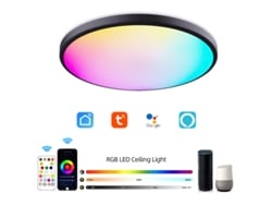 Teto Led Inteligente Tuya 220v~240v Rgb Dimmável Controle Wi-fi, Forma Redonda.
