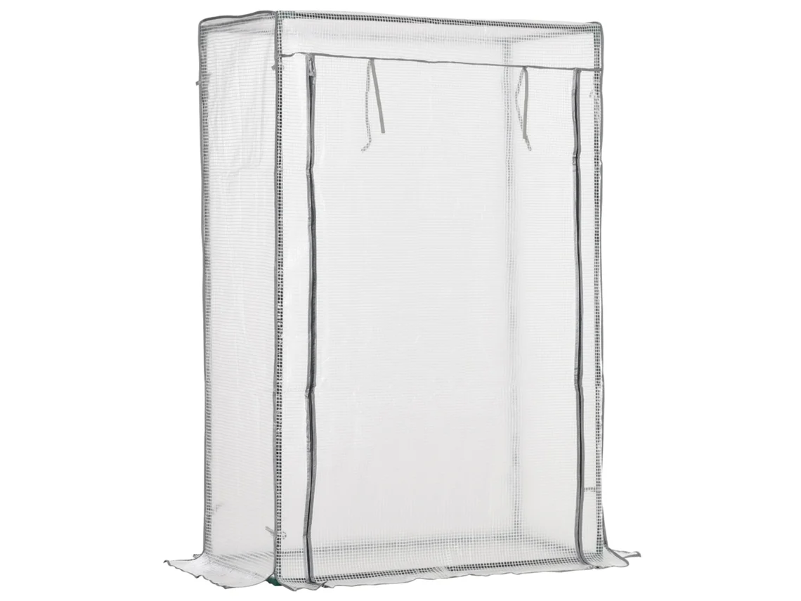 Invernadero De Malla De Pe Blanca Con Puerta De Acero Para Invierno, 101x50x150cm.
