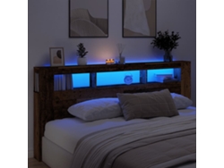 Cabecerocabecero De Camapanel De Cabecera Con Led Madera Ingeniería Envejecida 220x18,5x103,5 Cm