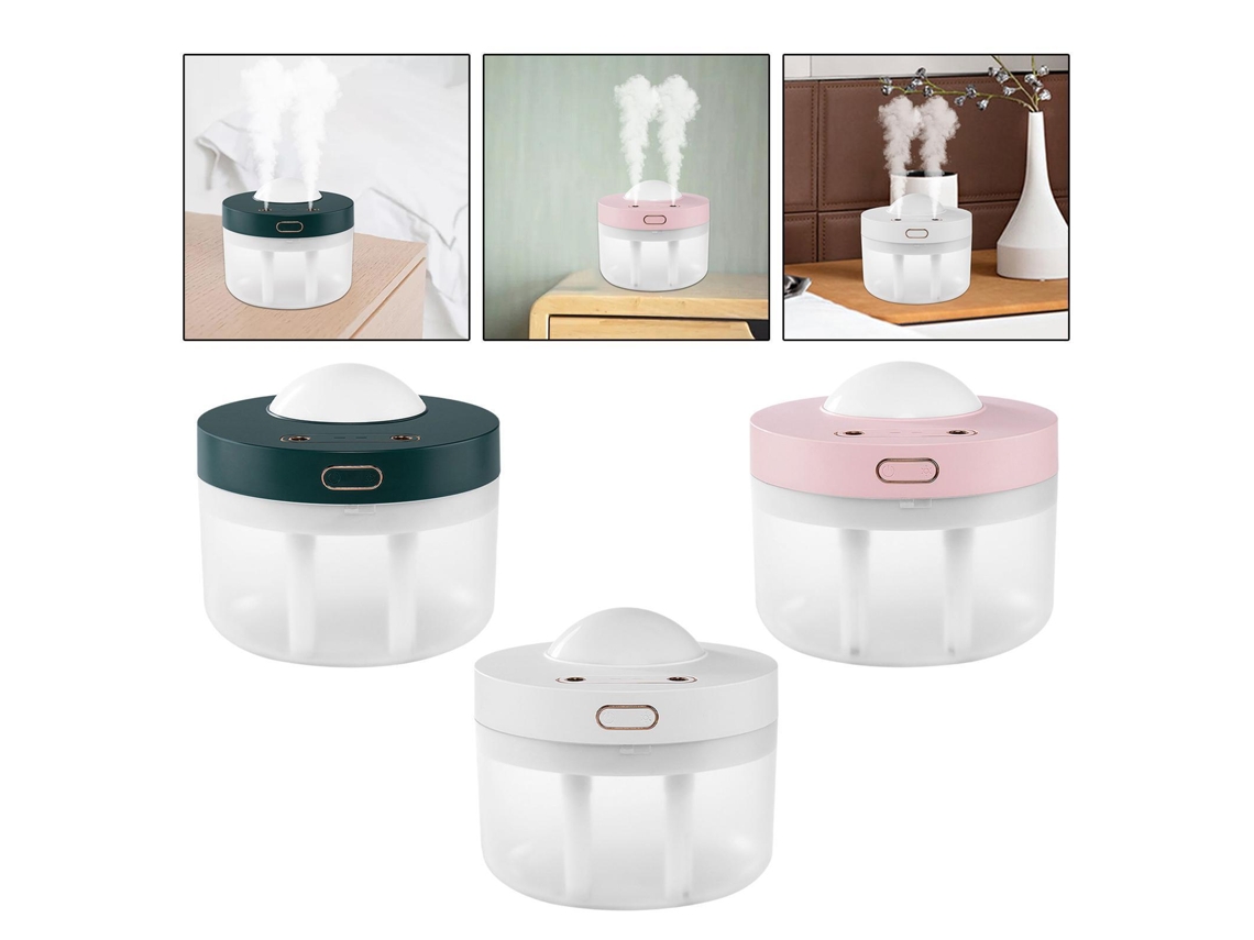 Humidificador de aire, luz ambiental, humidificador de mesa para dormitorios, viajes, SUNNY SPACES verde.