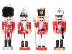 Juego 4 Colgantes Creativos Madera Nogal Forma Soldado 13 Cuerda Colgar Antideslizante Decoración Hogar
