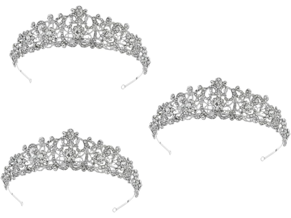 Conjunto de 3 piezas de tiara de aleación metálica para novias, ideales para vestidos de mujer.