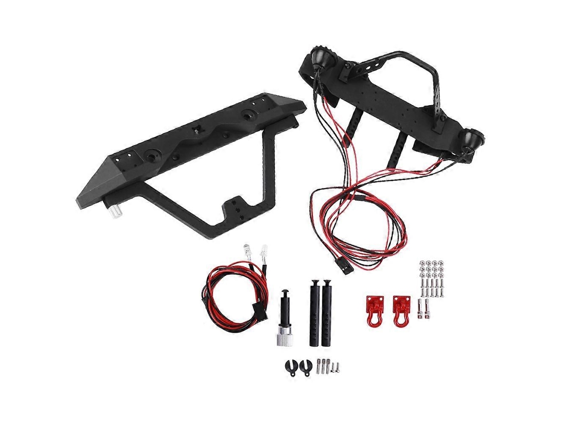 Parachoques delantero y trasero con luz LED para TRX4 SCX10 90046 1/10 RC Carvayotoy