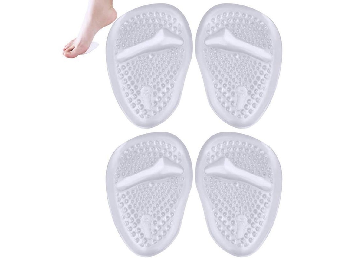 2 Pares De Plantillas De Gel Para Mujer, Alivio Del Dolor De Pies, Plantillas Transparentes