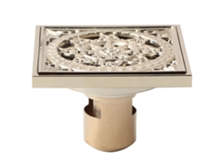 Desagüe de suelo de cobre antiolor para baño, hogar, hotel, tipo profundo, dorado