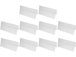 Juego De 10 Placas De Identificación De Escritorio De Pet Transparente De 200 X 100 Mm Con Soporte Estable En Forma De V Y Doble Cara.