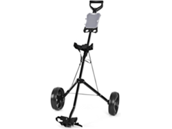Carrito de Golf con 2 Ruedas Carro de Golf Plegable Estructura de Metal con Marcador Carro de Empuje Negro COSTWAY