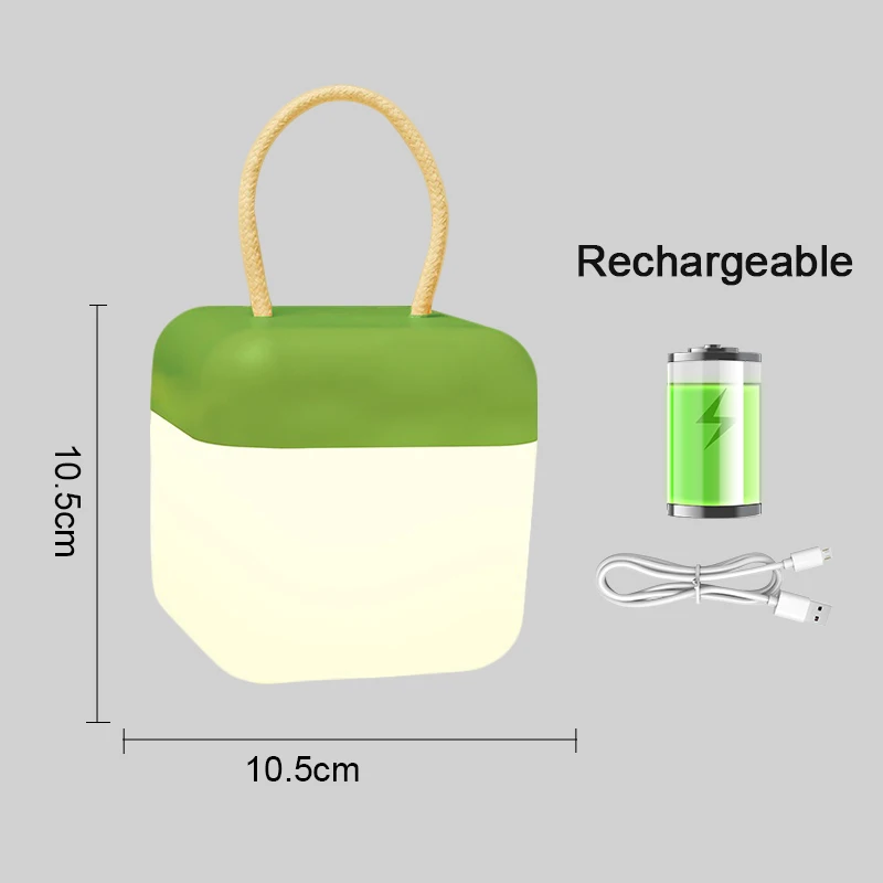 Luz nocturna LED recargable (verde) con función de carga USB, luz nocturna para amamantar, luz controlada táctil.