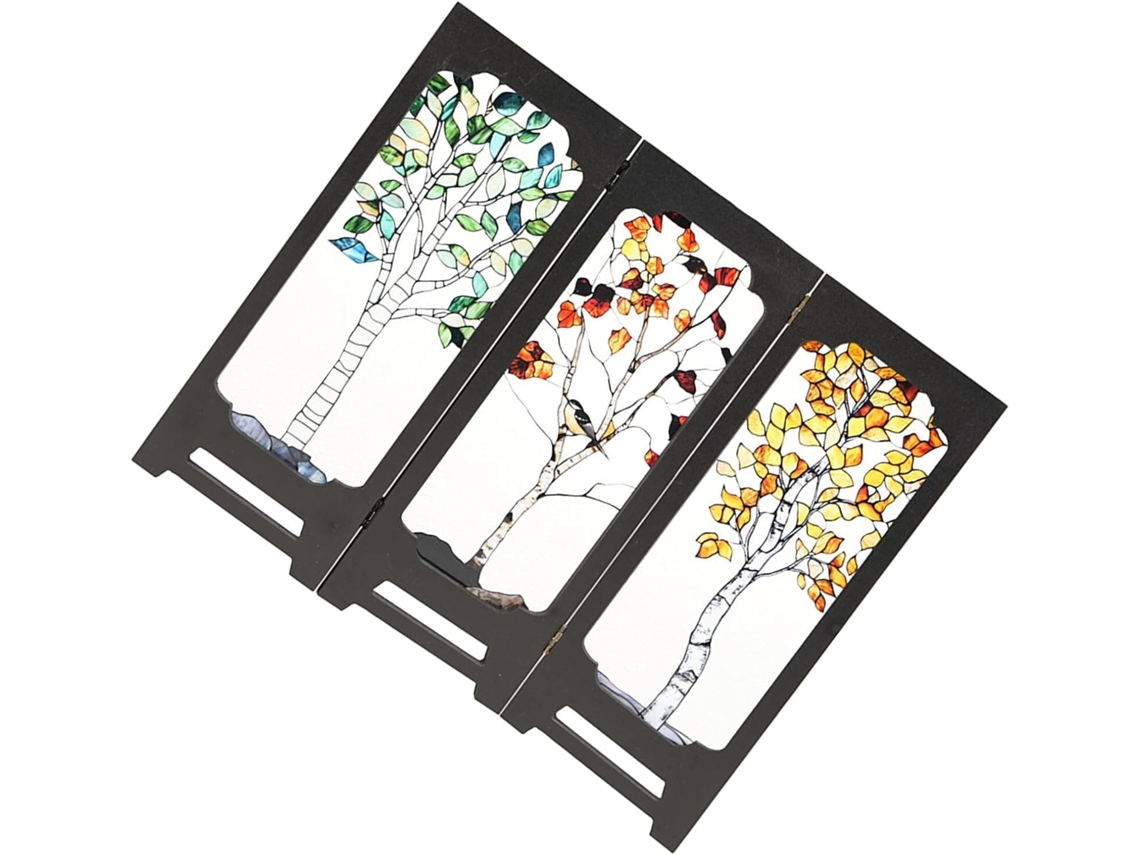 Mini Separador De Ambientes Chino Plegable En Acrílico Transparente, 1 Pieza, Separador De Escritorio Feng Shui