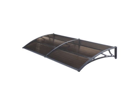 Marquesina exterior para Puertas Mellerud protección policarbonato e plástico 300 x 100 cm Negro y Marrón [EN.CASA]