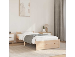 Estructura De Cama Sin Colchón Madera Maciza 100x200 Cm