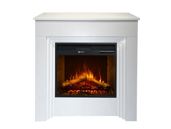 Chimenea eléctrica Bellini, de pie, madera blanca, fabricada en Italia, 96 cm x 35 cm x 96 cm